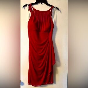 red short cocktail dress Bridesmaid Dress David’s Bridal Size 6